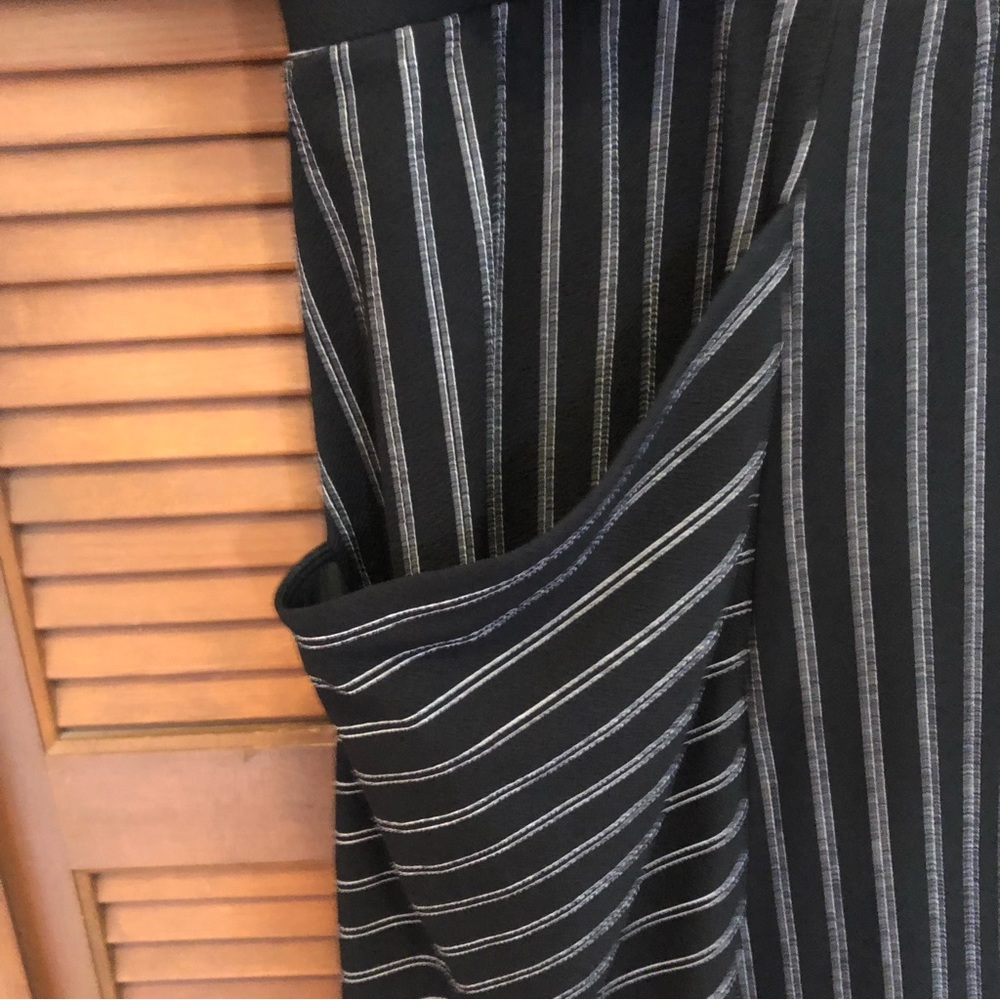 Kiyonna Harmony faux wrap dress black white stripes 4X plus size - Picture 6 of 12